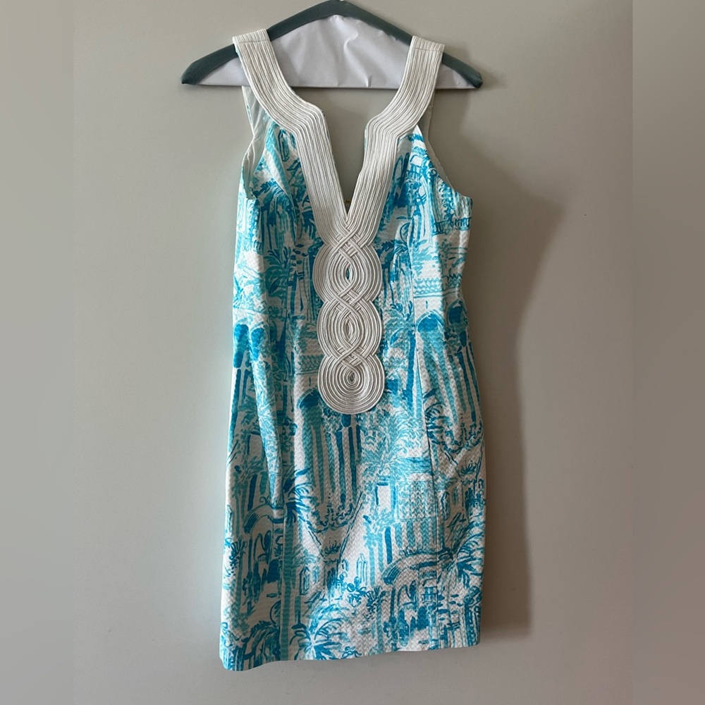 Lilly Pulitzer Blue and White Plunge Sundress